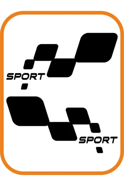 İndispensableyl Sport Damalı Sağ-Sol Takım 2 Adet Oto özel yeni sticker Siyah 30*16 Cm - 2