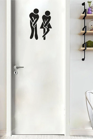 İndispensableyl Dekoratif Tuvalet Banyo özel yeni sticker Duvar Etiket Kapı özel yeni sticker 18cmx12cm - 3