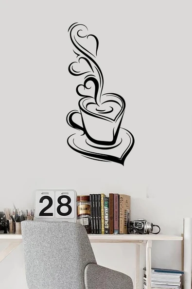 İndispensableyl Kahve Ve Kalp Köşesi Aşk Dolu Duvar özel yeni sticker Yapıştırma (SUDAN VE NEMDEN ETKİLENMEZ)