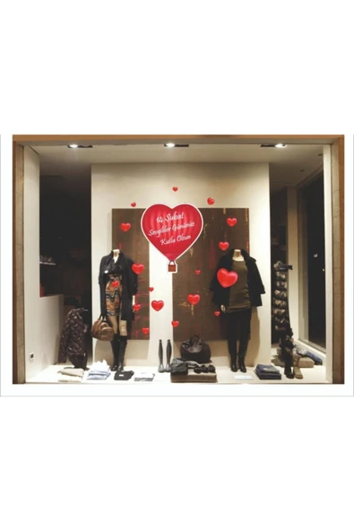 İndispensableyl Sevgililer Günü Cam özel yeni sticker Yapışkanlı ürün görseli 1