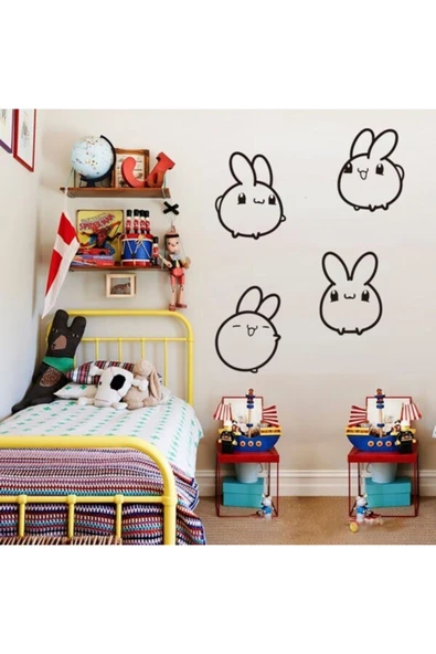 İndispensableyl Duvar özel yeni sticker Karikatür Tavşan Desen Sevimli Duvar Dekoru ürün görseli
