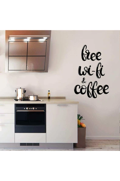 İndispensableyl Free Wifi And Coffee Yazılı Dekoratif Duvar özel yeni sticker, Çıkartma, Etiket - 1