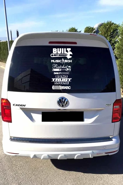 İndispensableyl Oto Arka Cam özel yeni sticker Model 17 İngilizce Beyaz 40*20 Cm - 2