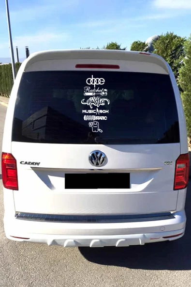 İndispensableyl Oto Arka Cam özel yeni sticker Model 35 İngilizce Beyaz 40*20 Cm - Resim 2