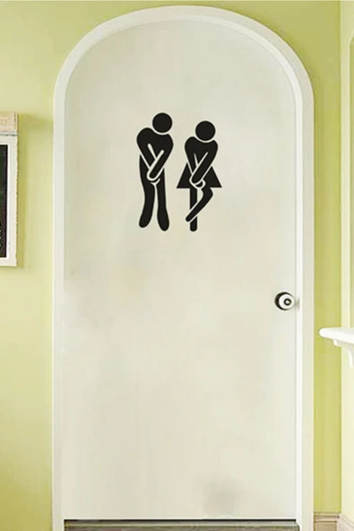İndispensableyl Dekoratif Tuvalet Banyo özel yeni sticker Duvar Etiket Kapı özel yeni sticker 18cmx12cm - 2