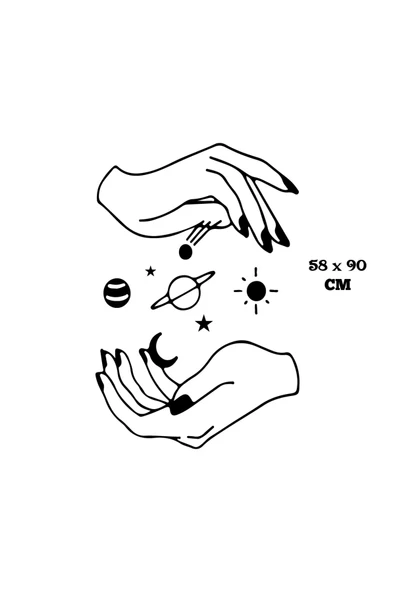 İndispensableyl Kadın Elleri Ve Uzay Gezegenler Duvar özel yeni sticker Yapıştırma (SUDAN VE NEMDEN ETKİLENMEZ) - Resim 3