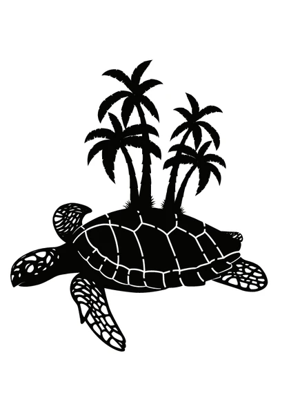 İndispensableyl Kaplumbağa Ve Palmiyeler Sticker 10 X 11 Cm ürün görseli