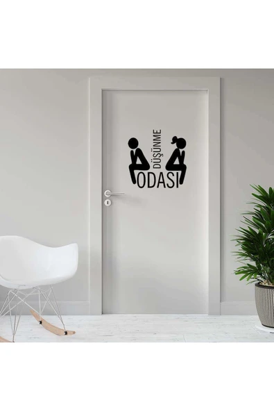 İndispensableyl Düşünme Odası -kadın Ve Erkek Silüetli Espirili Wc Dekoratif Kapı özel yeni sticker, Çıkartma - 1