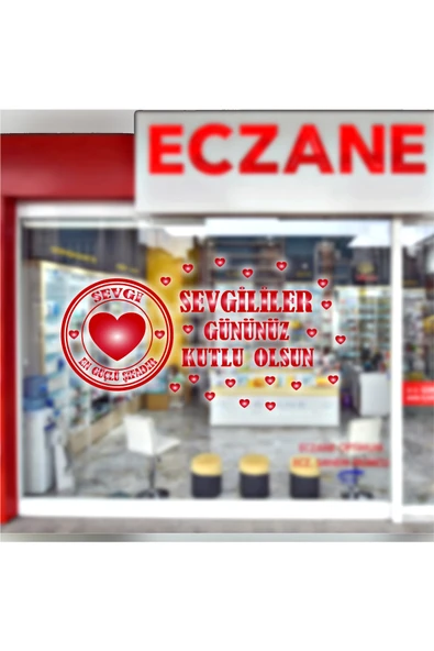 İndispensableyl 14 Şubat Sevgililer Günü Vitrin , Cam , Kapı özel yeni sticker Süsü ( Eczane Için ) ürün görseli