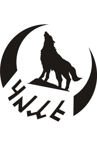 İndispensableyl Göktürkçe Türk Yazılı Bozkurt Ve Hilal Duvar Dekor Sticker 40 X 40 Cm ürün görseli