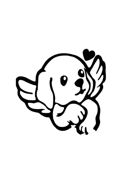 İndispensableyl Melek Köpek Duvar Dekor Sticker 40 X 40 Cm ürün görseli