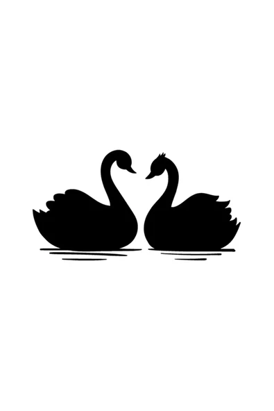 İndispensableyl Kuğu Çifti Duvar Dekor Sticker 40 X 20 Cm ürün görseli