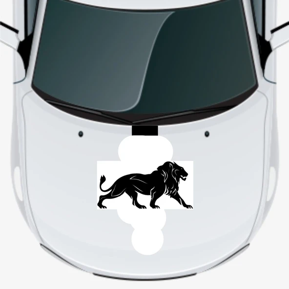 İndispensableyl Yürüyen Arslan Oto Kaput Sticker 60 X 20 Cm ürün görseli