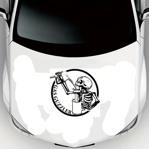 İndispensableyl Yakıt İçen İskelet Oto Kaput Sticker 52 X 50 Cm ürün görseli