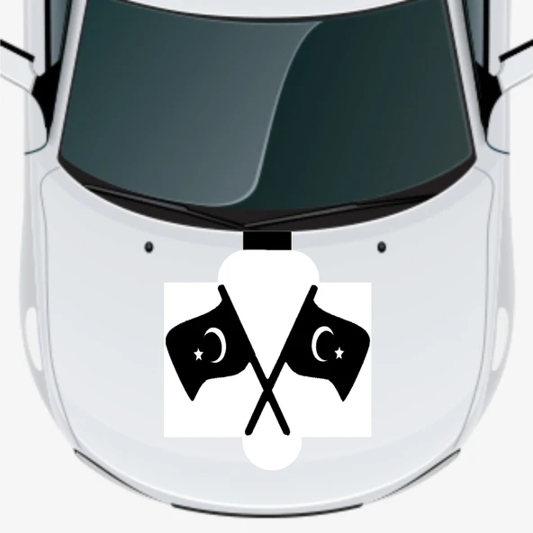 İndispensableyl Çapraz Türk Bayrakları Oto Kaput Sticker 45 X 30 Cm ürün görseli