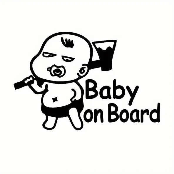 İndispensableyl Arabada Bebek Var Baltalı Oto Arka Cam Sticker 20 X 14 Cm ürün görseli