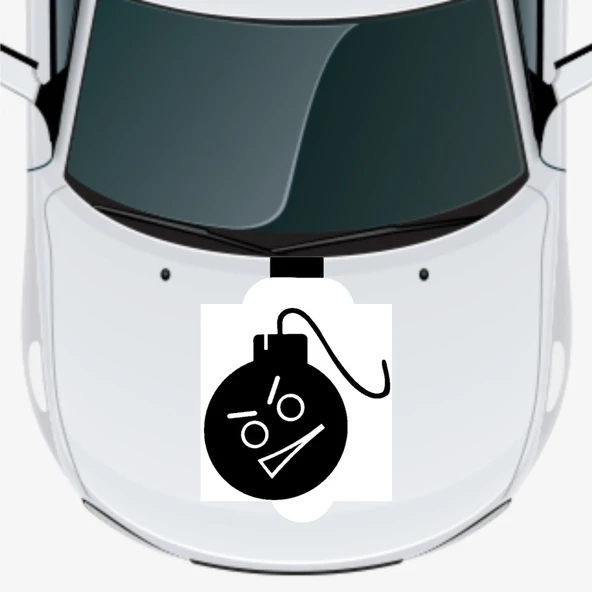 İndispensableyl Sinirli Bomba Oto Kaput Sticker 40 X 40 Cm ürün görseli
