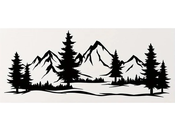 İndispensableyl Sıradağlar Duvar Dekor Sticker 72 X 29 Cm
