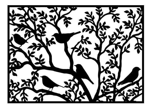 İndispensableyl Ağaç Dalında Kuşlar Duvar Dekor Sticker 40 X 45 Cm - 1