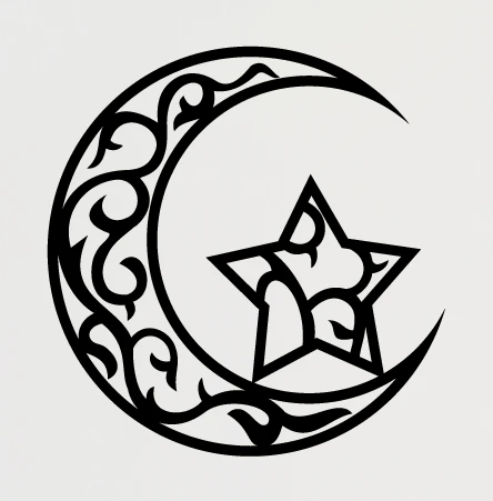 İndispensableyl Hilal Ve Yıldız Duvar Dekor Sticker 60 X 60 Cm - 1
