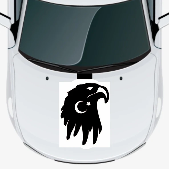 İndispensableyl Ayyıldız Ve Kartal Oto Kaput Sticker 40 X 40 Cm ürün görseli