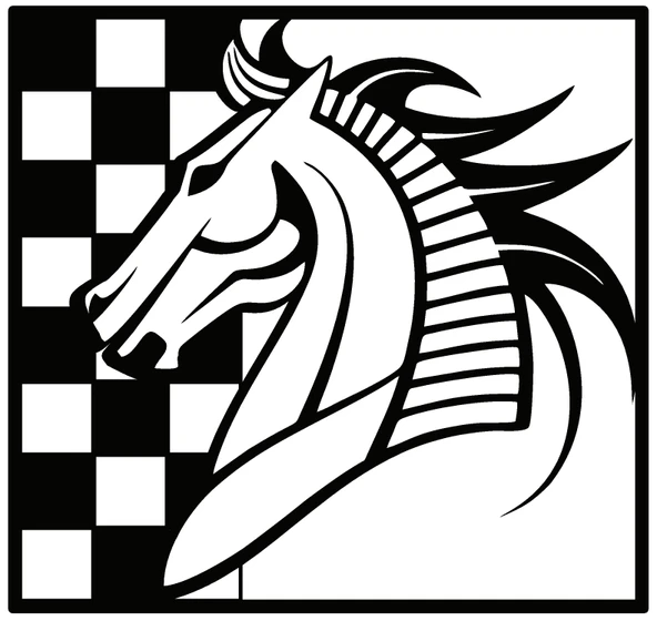 İndispensableyl At Ve Satranç Duvar Dekor Sticker 60 X 60 Cm - 1