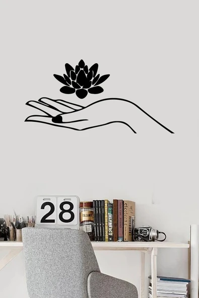 İndispensableyl Narin Ellerin Üzerindeki Çiçek Duvar Dekor Sticker 60 X 30 Cm ürün görseli