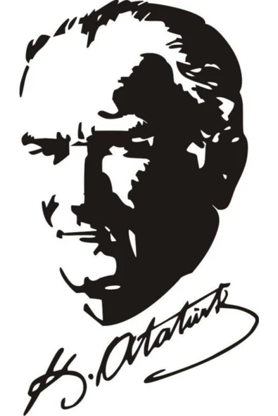 İndispensableyl Kemal Atatürk Ve İmzası Sticker 20 X 13 Cm ürün görseli