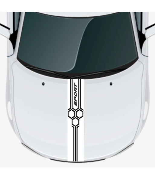 İndispensableyl Oto Kaput Sticker Petek Sport Tasarım 26 X 120 Cm ürün görseli