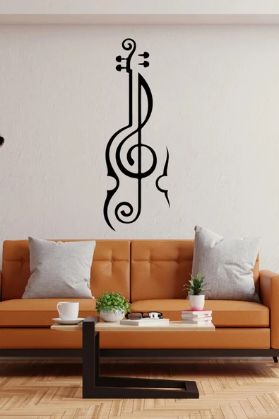 İndispensableyl Sol Anahtarı Ve Gitar Müzik Duvar Dekor Sticker 35 X 120 Cm - Resim 2