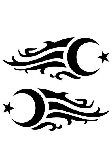 İndispensableyl Alevli Ay Yıldız Oto Yan Cam Sticker 20 X 8 Cm Sağ/Sol 2 Adet ürün görseli