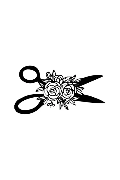 İndispensableyl Güllü Makas Sticker 30 X 15 Cm ürün görseli