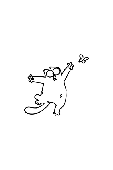 İndispensableyl Kelebek Yakalayan Kedi Sticker 20 X 20 Cm ürün görseli