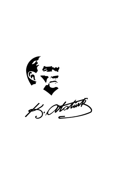 İndispensableyl Atatürk Silüeti Ve İmzası Sticker 30 X 30 Cm - 1