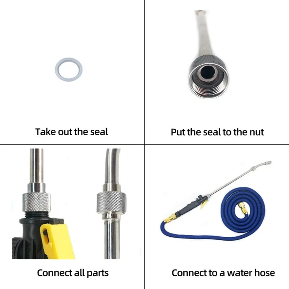 Monozone Yüksek Basınçlı Metal 56cm Ayarlanabilir Köpüklü Su Püskürtücü Araba,Bahçe,Pencere Yıkama - Resim 7