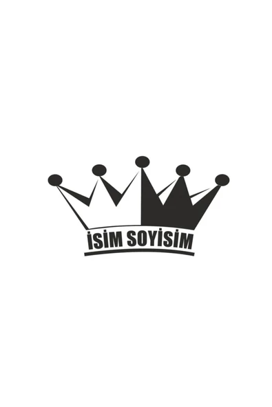 İndispensableyl Kral Tacı Isim Soyisim Sticker 20 X 10 Cm ürün görseli 1