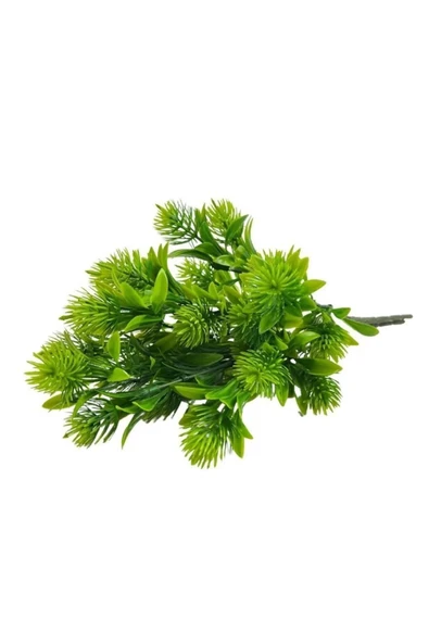 5 Dal Yapay Çiçek Plastik Demet Beyaz Iğneli Çam Demeti Garnitür Aradal Dekoratif Yapay Bitki - Resim 5