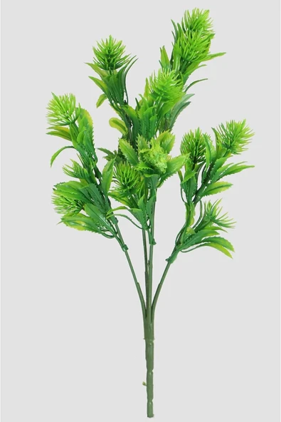 5 Dal Yapay Çiçek Plastik Demet Beyaz Iğneli Çam Demeti Garnitür Aradal Dekoratif Yapay Bitki - Resim 3