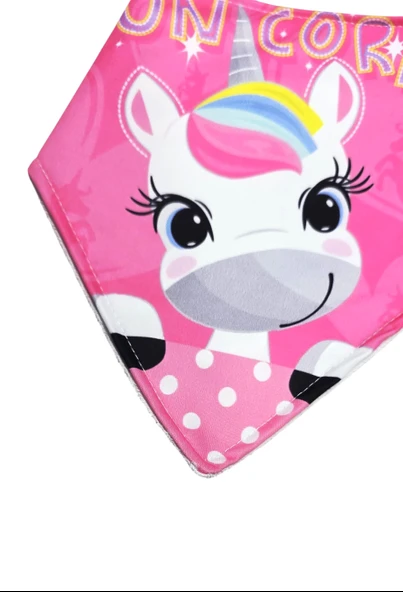Unicorn Kız Bebek Fular Önlük - Resim 3