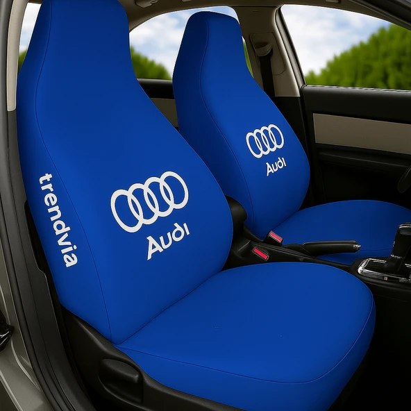 Audi İçin Mavi Ön ve Arka Oto Servis Koltuk Kılıfı Penye Kumaş Koltuk Seti