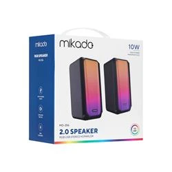 Mikado MD-356 2.0 5Wx2CH RGB Ledli Siyah USB Multimedia Oyuncu Speaker Hoparlör - 4