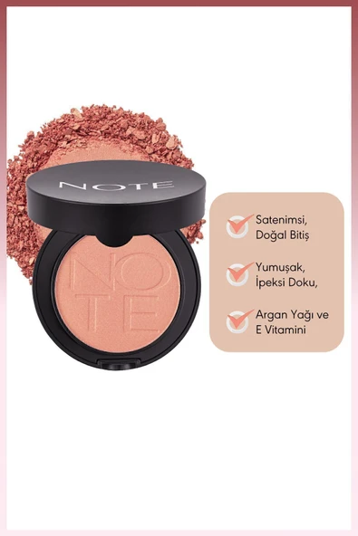 NOTE Luminous Silk Compact Blusher Toz Allık - 12 Rosy Glow - 2