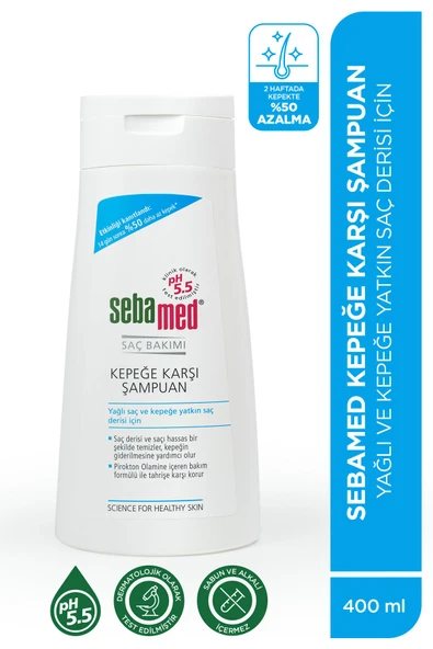 SEBAMED Kepek Karşıtı Pirokton Olamin İçerikli Yağlanma Önleyici Etkili Şampuan 400 ml