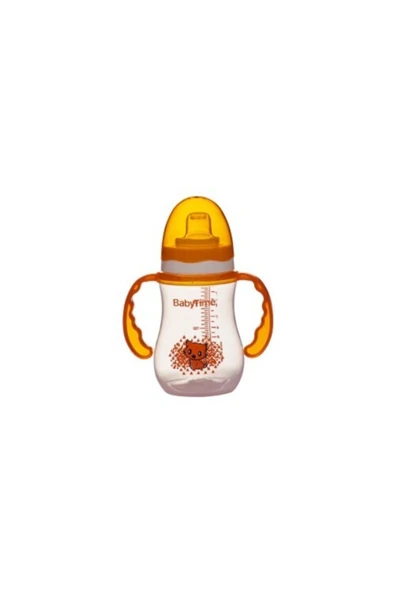 BABYTİME Bt105 Damla Akıtmaz Kulplu Bardak 250 ml Turuncu - 2