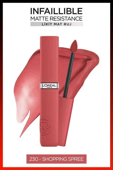 L'OREAL PARİS Infaillible Matte Resistance Likit Mat Ruj - 230 Shopping Spree