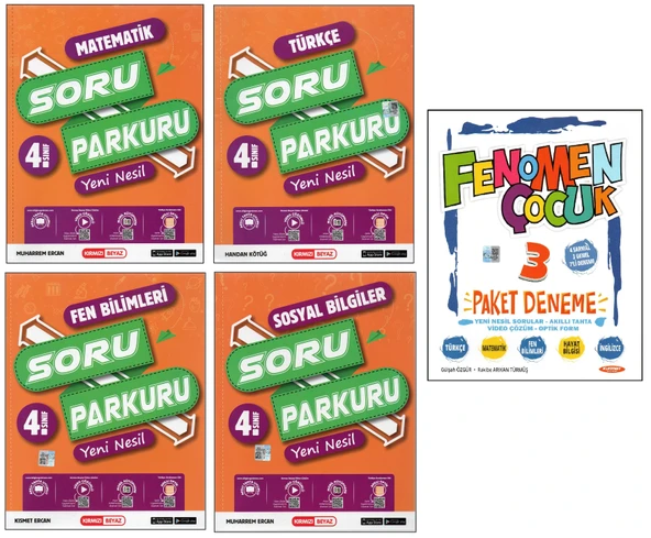 KIRMIZI BEYAZ 4. SINIF SORU PARKURU+FENOMEN PAKET DENEME (5 KİTAP) ürün görseli