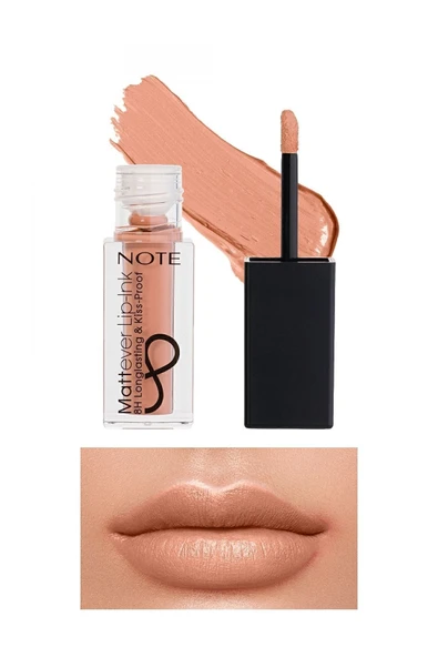 NOTE Mattever Lip-Ink Mat ve Kalıcı Likit Ruj 01 First Love Beige - Nude