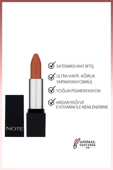 NOTE Mattever Lipstick Yarı Mat Saten Bitişli Ruj 04 Indian Curry - Nude - 2