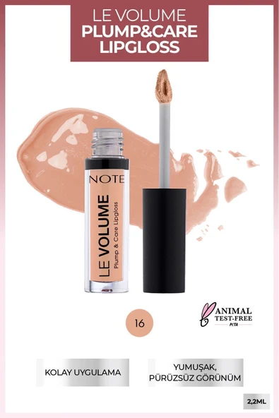 NOTE Le Volume Plump & Care Lipgloss Nemlendirici Dudak Parlatıcısı - 16 Nude Style - Nude - 2