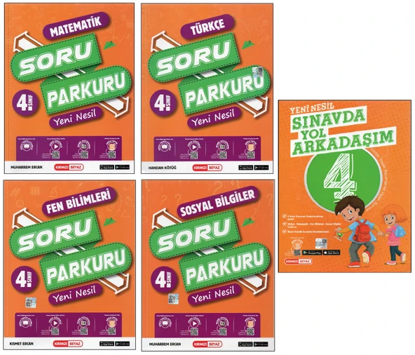 KIRMIZI BEYAZ 4. SINIF SORU PARKURU+SINAVDA YOL ARKADAŞIM (5 KİTAP) ürün görseli 1